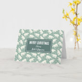 Carte Polar Bears Papa et StepMom Joyeux Noël (Fleur jaune)