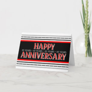 Carte Police calquée rouge gris 10e anniversaire de l'em