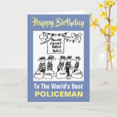 Carte Police Fancy Robe Ball - Joyeux anniversaire (Fleur jaune)