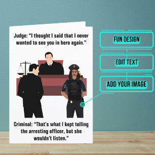 Carte Police Féminine Agente Amusante Anniversaire