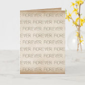 Carte police floral forever mariage sur fond brun textur (Fleur jaune)