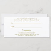 Carte Police Lettrée à la main or | Certificat cadeau (Dos)