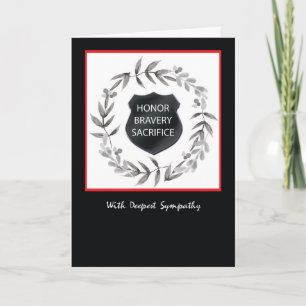 Carte Police Officier Sympathy Black Wreath