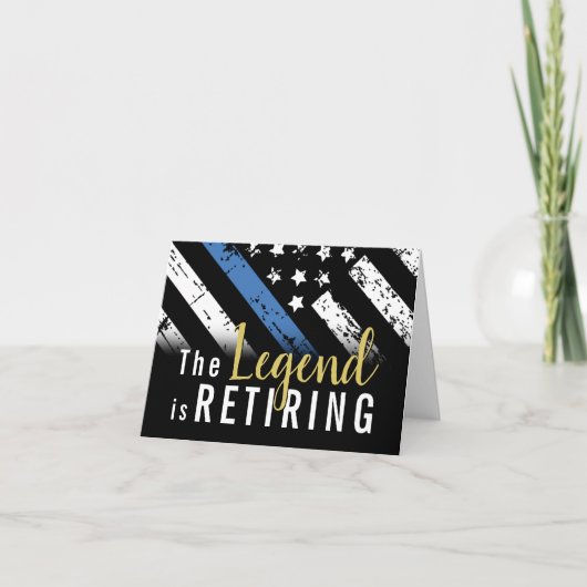 Carte Police Retraite Ligne bleue Drapeau Application de (Devant)