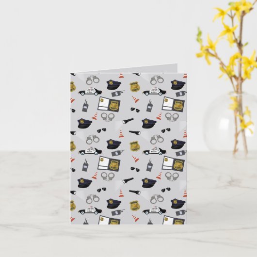 Carte Police Themed Policeman Cop Pattern (Fleur jaune)