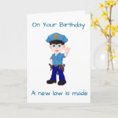 CARTE *POLICEMAN'S BIRTHDAY* (Fleur jaune)