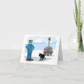 Carte Policier Et Chat Noir (Devant)
