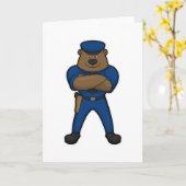 Carte Policier Ours (Fleur jaune)
