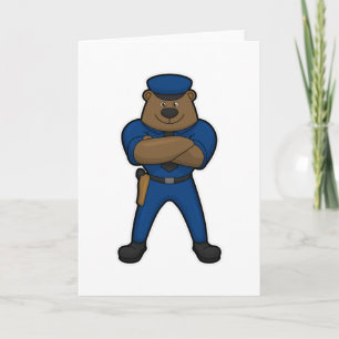 Carte Policier Ours en uniforme