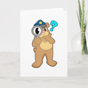 Carte Policier ours Loupe