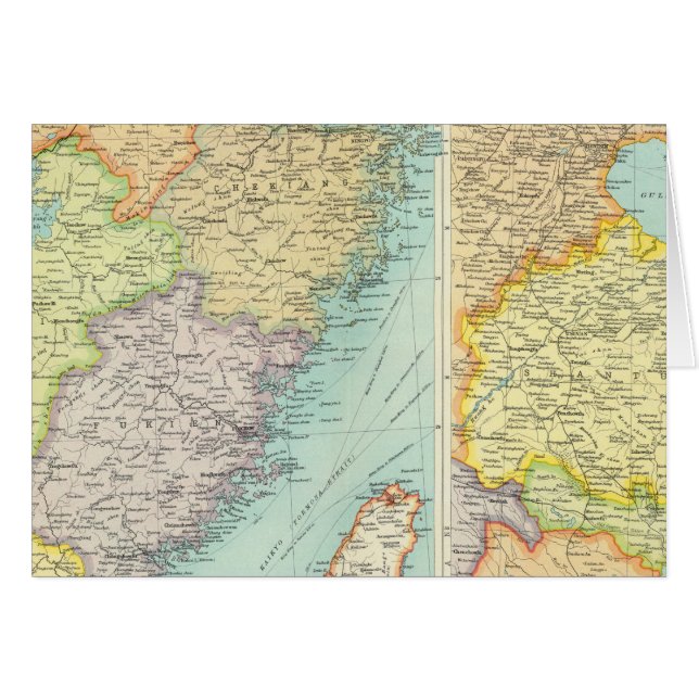 Carte politique de la Chine orientale (Devant horizontal)