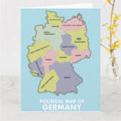 Carte politique de l'Allemagne Carte postale (Fleur jaune)