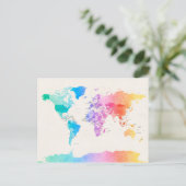 Carte politique de l'aquarelle du monde (Debout devant)