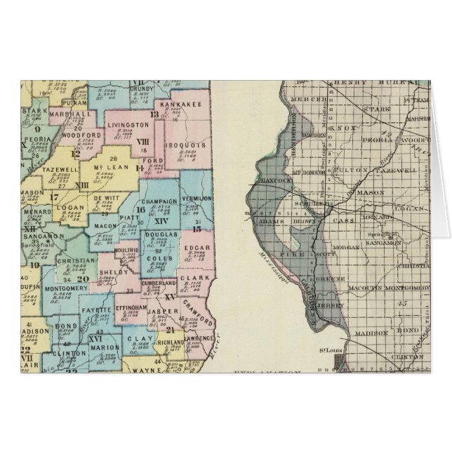 Carte politique de l'Illinois (Devant horizontal)