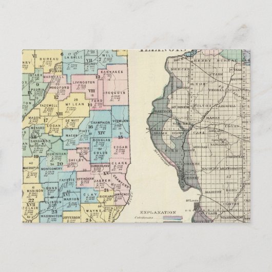 Carte politique de l'Illinois (Devant)