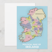 Carte Politique De L'Irlande. (Devant / Derrière)