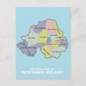 Carte Politique De L'Irlande Du Nord. (Devant)