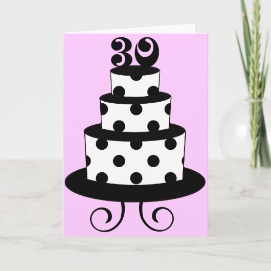Carte Polka Dot 30e gâteau d'anniversaire (Devant)