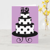 Carte Polka Dot 50e anniversaire (Fleur jaune)