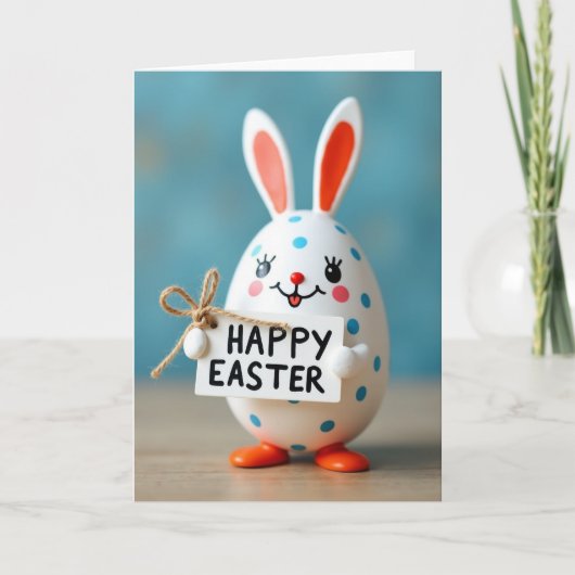 Carte Polka Dot Easter Faux Porcelain Card (Devant)