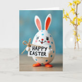 Carte Polka Dot Easter Faux Porcelain Card (Fleur jaune)
