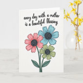 Carte Polka Dot Mother Blessing Card (Fleur jaune)