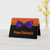 Carte Polka Dot Orange Purple Black Halloween (Fleur jaune)