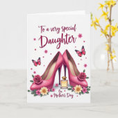 Carte Polka Dot Special Daughter Card (Fleur jaune)