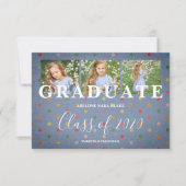 Carte Polka Dots Pre-K Graduation Three Photos Textile (Devant)