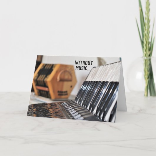 Carte Polka Lover Accordion Accordioniste Penser à vous (Devant)