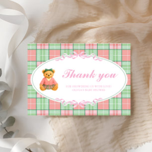 Carte Polo Teddy ours fille Baby shower Merci