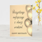 Carte Pologne Joyeux anniversaire en polonais (Fleur jaune)