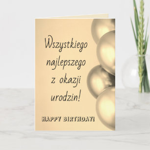 Carte Pologne Joyeux anniversaire en polonais