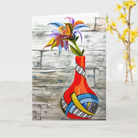 Carte Polychrome - Vierge à l'intérieur (Fleur jaune)