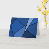 Carte Polygones bleus Abstraits (Fleur jaune)