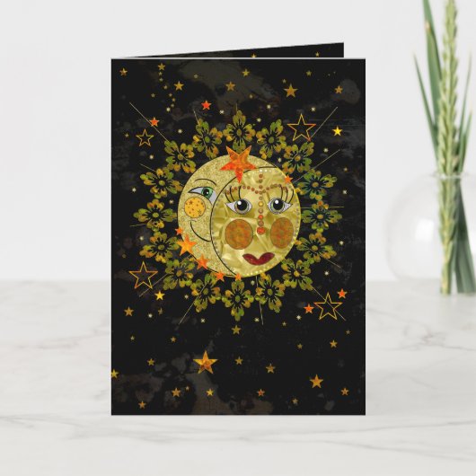 Carte Polyvalent, SOLEIL, LUNE, ÉTOILES, Abstrait, Vide (Devant)