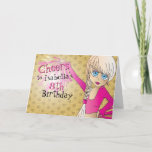 Carte Pom-pom girl<br><div class="desc">🥇 SUR COPIE ORIGINALE DU DESIGN PAR Donna Siegrist ONLY AVAILABLE ON ZAZZLE ! Une pom-pom girl Birthday Greeting Card ready for you to personalize. ✔ NOTE : ONLY CHANGE THE MATRICE AREAS NEEDED ! 😀, you can remove the text and start fresh adding whatever text and font you like...</div>