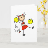 Carte pom-pom girl (Fleur jaune)