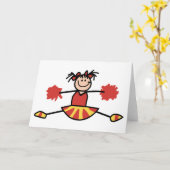 Carte Pom-pom girl (Fleur jaune)