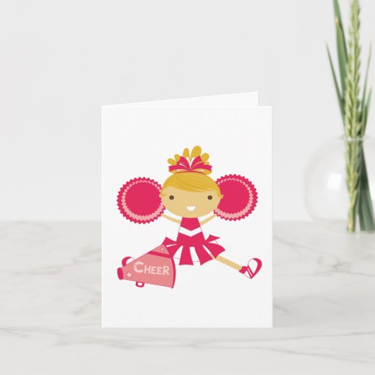 Carte Pom-pom girl en rouge (Devant)