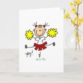 Carte Pom-pom girl Yay (Fleur jaune)
