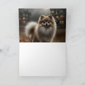 Carte Pomeranian Halloween Épouvantable (Intérieur)