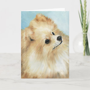 Carte "Pomeranian Head Study" Chien Art Grey Card