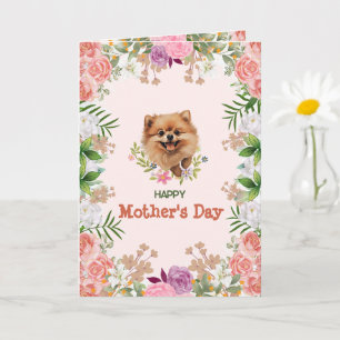 Carte Pomeranian mignon personnalisable pour la fête des