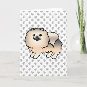 Carte Pomeranian Sable Crème Chien de Dessin Animé Migno