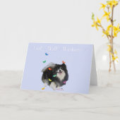 Carte Poméranie avec papillons se portent bien (Fleur jaune)