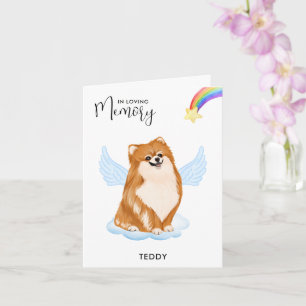 Carte Poméranien Ange Chien Memorial Animaux Perdre Symp