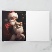 Carte Poméranien avec Noël Festif du Père Noël (Intérieur)