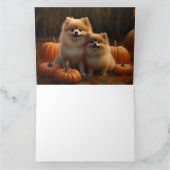 Carte Poméranien Chiot Automne Citrouille délice (Intérieur)