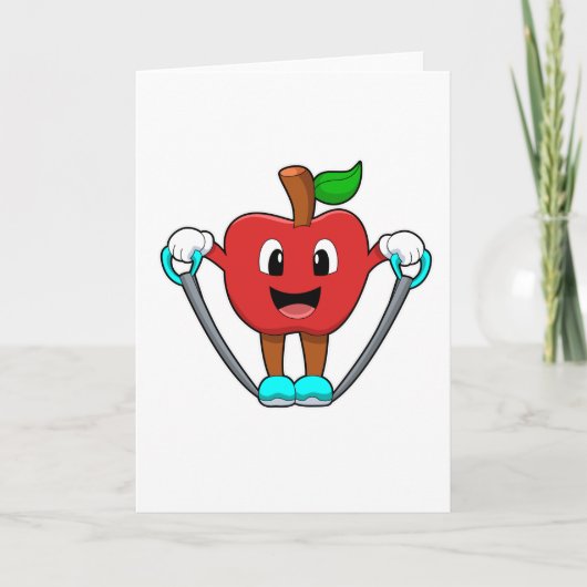 Carte Pomme à la forme avec corde (Devant)